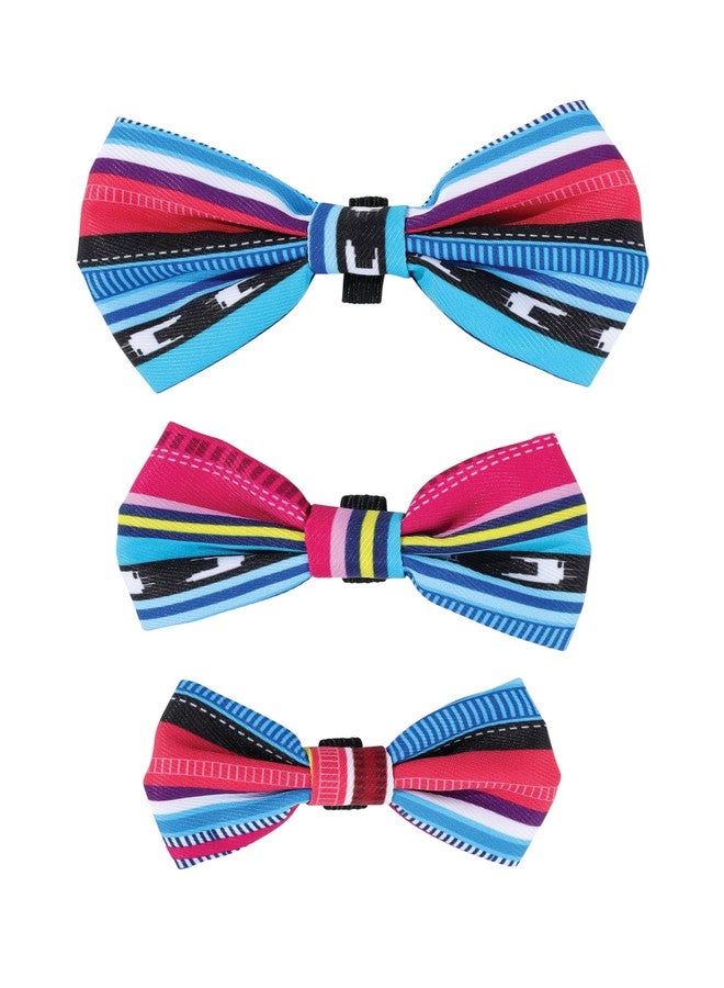 M-PETS Urban Style Jazz Stripes Bow Tie Dog Collar, Stylish Durable Adjustable Pet Collar, 99% Recycled Plastic Bottles, Secure Nylon Buckle, Dog Accessory for X-Small/Small Dog & Cat Breeds - Image 2